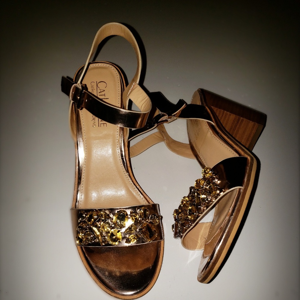 Catherine Malandrino Rose Gold High Heel Sandals